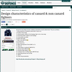 characteristics of canard & non canard fighters