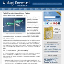 The Characteristics of Good Writing