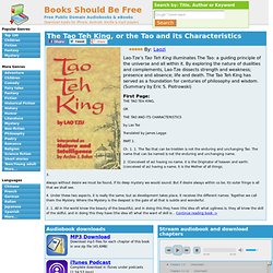 The Tao Teh King, or the Tao and its Characteristics by Laozi