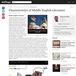 Characteristics of Middle English Literature