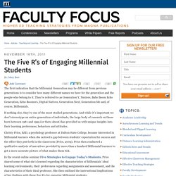 Characteristics of Millennial Students: What Professors Need to Know