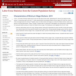 Characteristics of Minimum Wage Workers: 2011