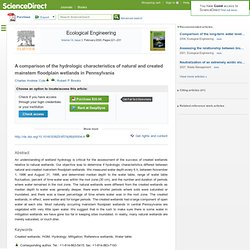 Ecological Engineering : A comparison of the hydrologic characteristics of natural and created mainstem floodplain wetlands in Pennsylvania