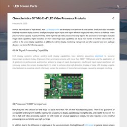 Characteristics Of “Mid-End” LED Video Processor Products