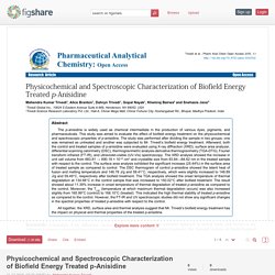 Physicochemical and Spectroscopic Characterization of Biofield Energy Treated p-Anisidine