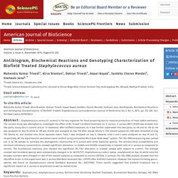 Staphylococcus aureus after An Impact of Biofield Treatment