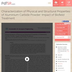 Physical & Structural Properties of Aluminium Carbide Powder