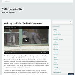 Writing Realistic Disabled Characters
