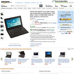 WolVol New Model 10-inch Mini Laptop with Charger/Mouse (Solid Black) - (VIA 8850 1.2GHz, 512MB RAM, 4GB HD, Wi-Fi, Webcam, Android 4.0): Amazon.co.uk: Computers