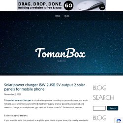 Solar power charger 15W 2USB 5V output 2 solar panels for mobile phone