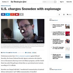 U.S. charges Snowden with espionage