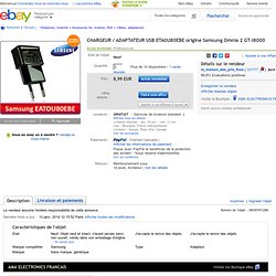 CHARGEUR / ADAPTATEUR USB ETA0U80EBE origine Samsung Omnia 2 GT-I8000