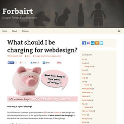 What should I be charging for webdesign?