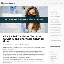 CPA Rachel Daddesio Discusses COVID-19 and Charitable Contributions