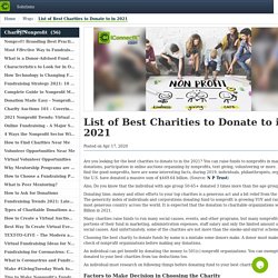 List of Best Charities to Donate Fund in 2019