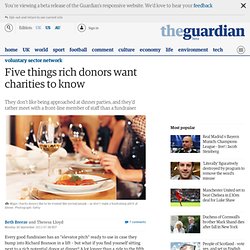 Five things rich donors want charities to know