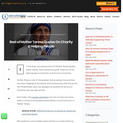 Best of Mother Teresa Quotes On Charity