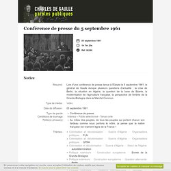 Charles de Gaulle - Paroles Publiques