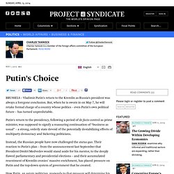 "Putin’s Choice" by Charles Tannock