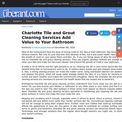 Charlotte Tile and Grout Cleaning Services Add Value to Your Bathroom