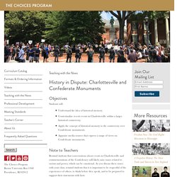 History in Dispute: Charlottesville and Confederate Monuments
