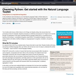 Charming Python: Get started with the Natural Language Toolkit