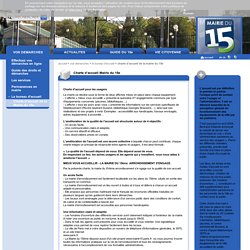 Charte d’accueil de la Mairie du 15e