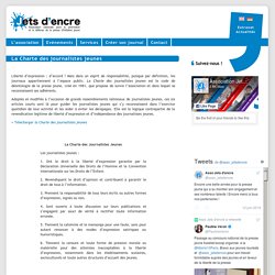 La Charte des jeunes journalistes par l'Association Jet d'encre