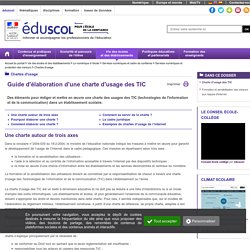 Chartes d'usage - Charte d'usage des TIC