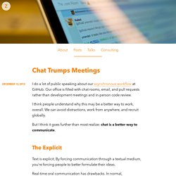 Chat Trumps Meetings