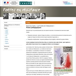 « Les Fusillés de Châteaubriant » de René Guy Cadou : Pistes pédagogiques - Poètes en résistance - Centre National de Documentation Pédagogique