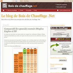 Le blog de Bois de Chauffage .Net: Comparatif des granulés normés DInplus Enplus et NF