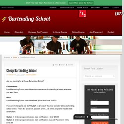 How much does bartending school cost?