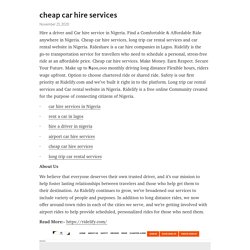 cheap car hire services