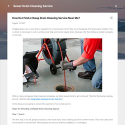 Cheap Drain Cleaning Service Near Me - Find The Right Team