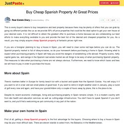 Buy Cheap Spanish Property At Great Prices