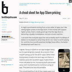 A cheat sheet for App Store pricing