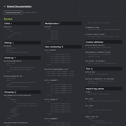 emmet Cheat Sheet