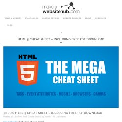HTML 5 Cheat Sheet - Including Free PDF Download