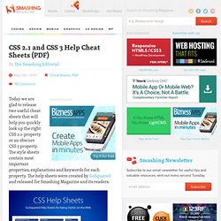 CSS 2.1 and CSS 3 Help Cheat Sheets (PDF) - Smashing Magazine