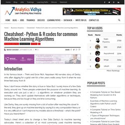 Cheatsheet - Python & R codes for common Machine Learning Algorithms