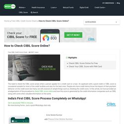 How to Check CIBIL Score Online - Free CIBIL Score Check Online