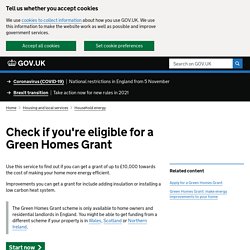 Check if you're eligible for a Green Homes Grant