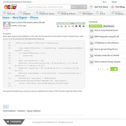 How to check if the email is valid in iOS sdk