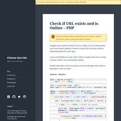 Check if URL exists and is Online – PHP – Chema Garrido