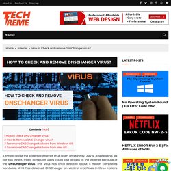 How to Check and remove DNSChanger virus?
