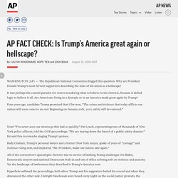 AP FACT CHECK: Is Trump's America great again or hellscape?
