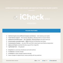 Customize checkboxes and radio buttons with iCheck (jQuery and Zepto) plugin