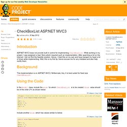 CheckBoxList Asp.Net MVC3