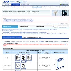 New Checked Baggage Policy for ANA International Flights